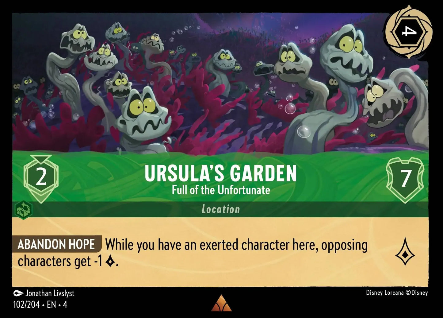 (102) Lorcana Ursula's Return Single: Ursula's Garden - Full of the Unfortunate  Rare