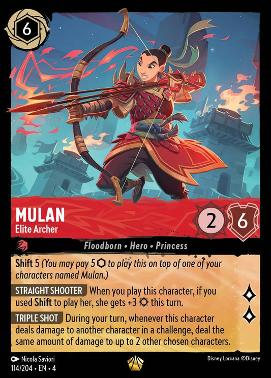 (114) Lorcana Ursula's Return Single: Mulan - Elite Archer (V.1)  Legendary