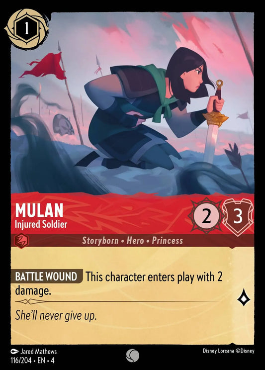 (116) Lorcana Ursula's Return Single: Mulan - Injured Soldier  Common