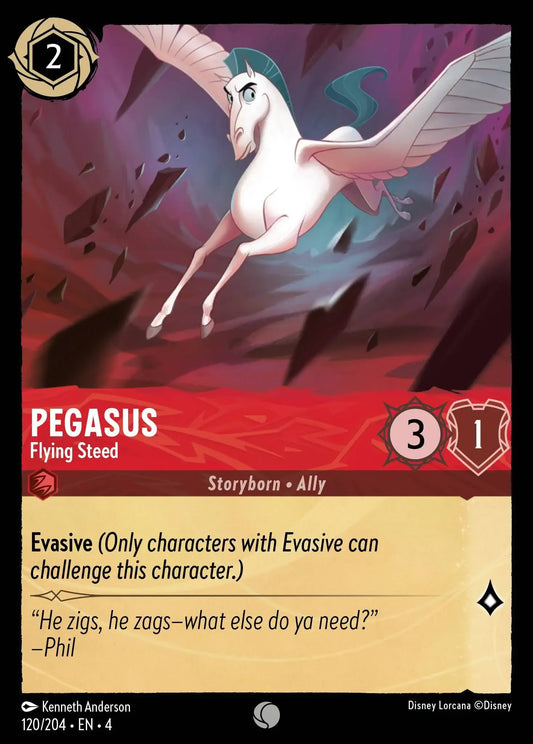 (120) Lorcana Ursula's Return Single: Pegasus - Flying Steed  Holo Common