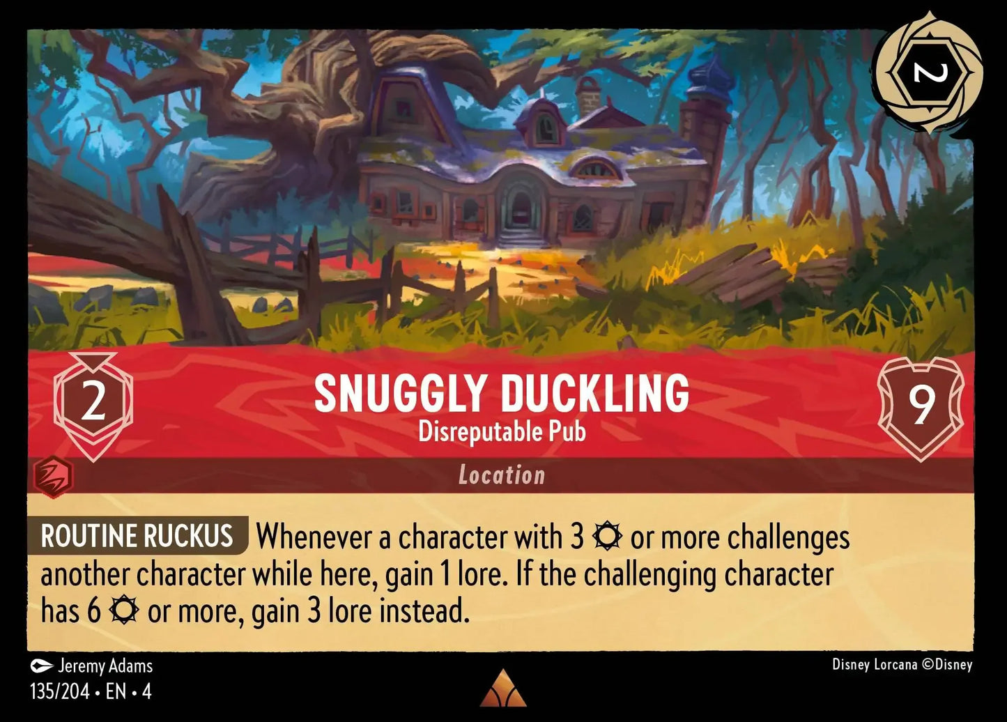 (135) Lorcana Ursula's Return Single: Snuggly Duckling - Disreputable Pub (V.1)  Holo Rare