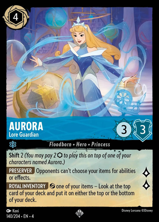 (140) Lorcana Ursula's Return Single: Aurora - Lore Guardian  Holo Super Rare