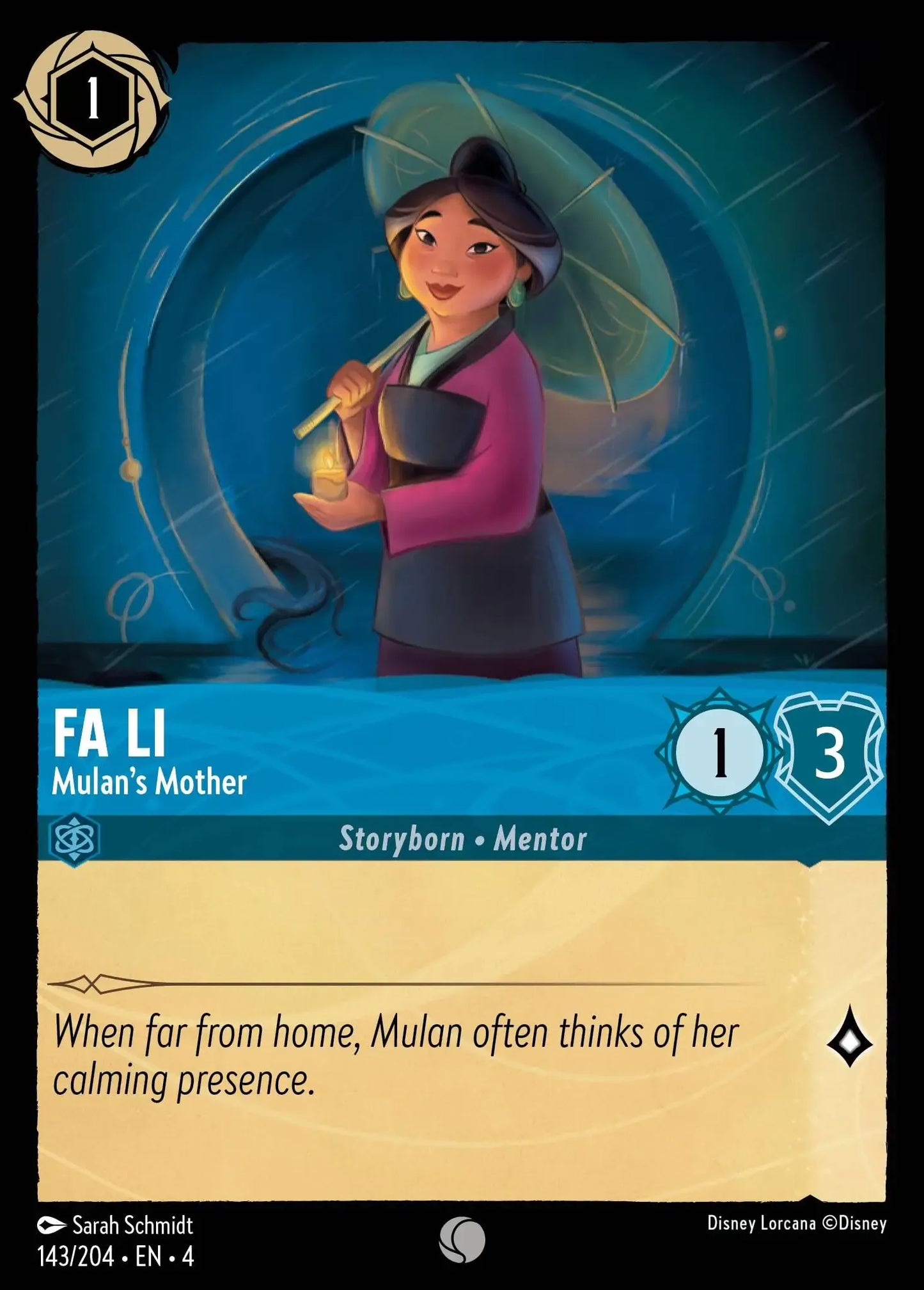 (143) Lorcana Ursula's Return Single: Fa Li - Mulan's Mother  Common