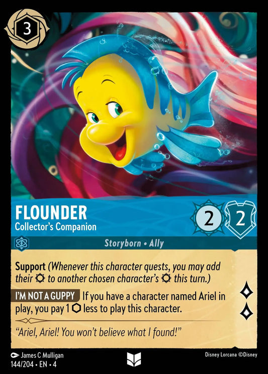 (144) Lorcana Ursula's Return Single: Flounder - Collector's Companion  Uncommon