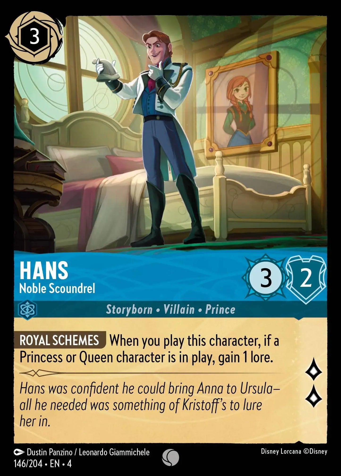 (146) Lorcana Ursula's Return Single: Hans - Noble Scoundrel  Holo Common