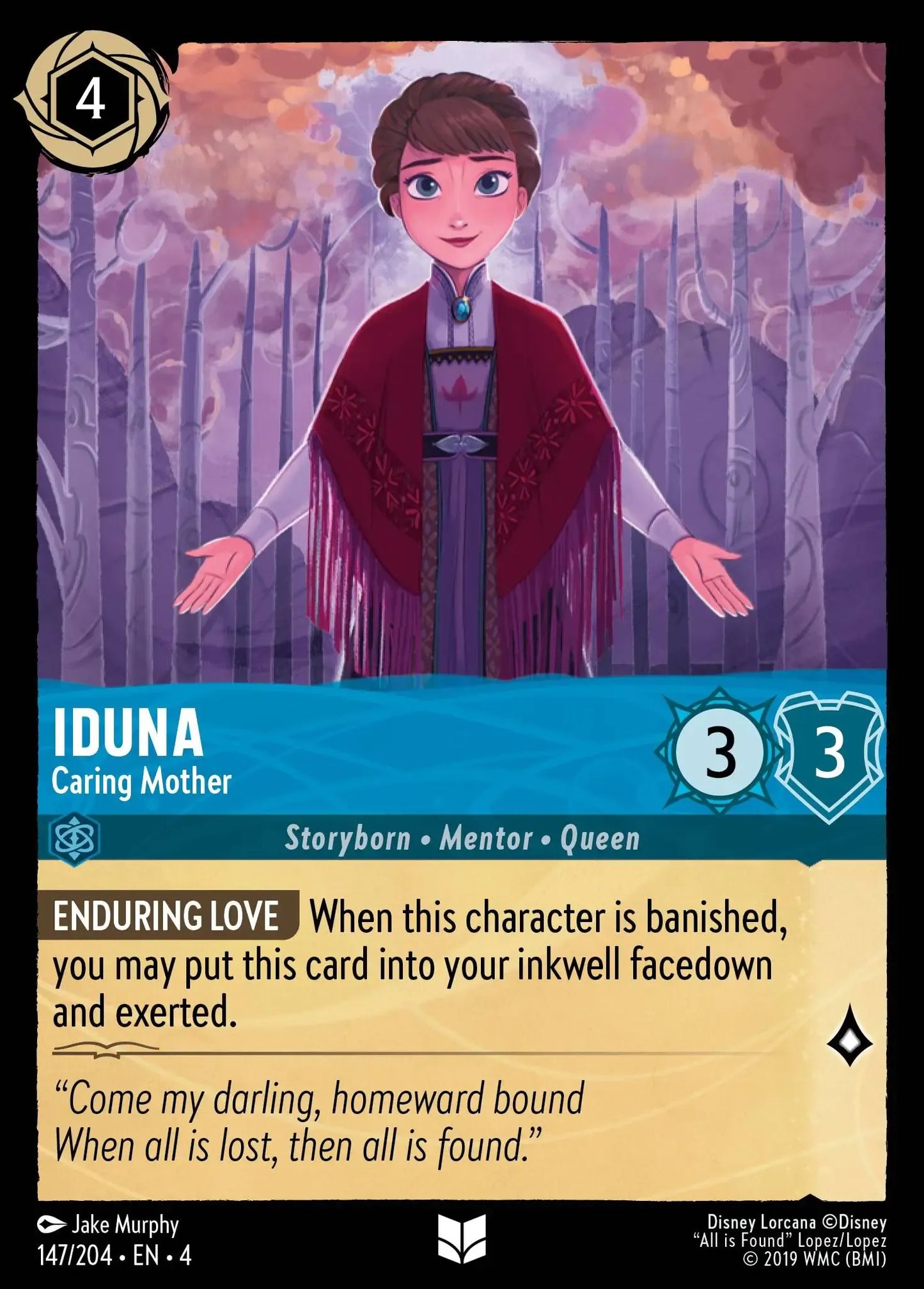 (147) Lorcana Ursula's Return Single: Iduna - Caring Mother  Holo Uncommon