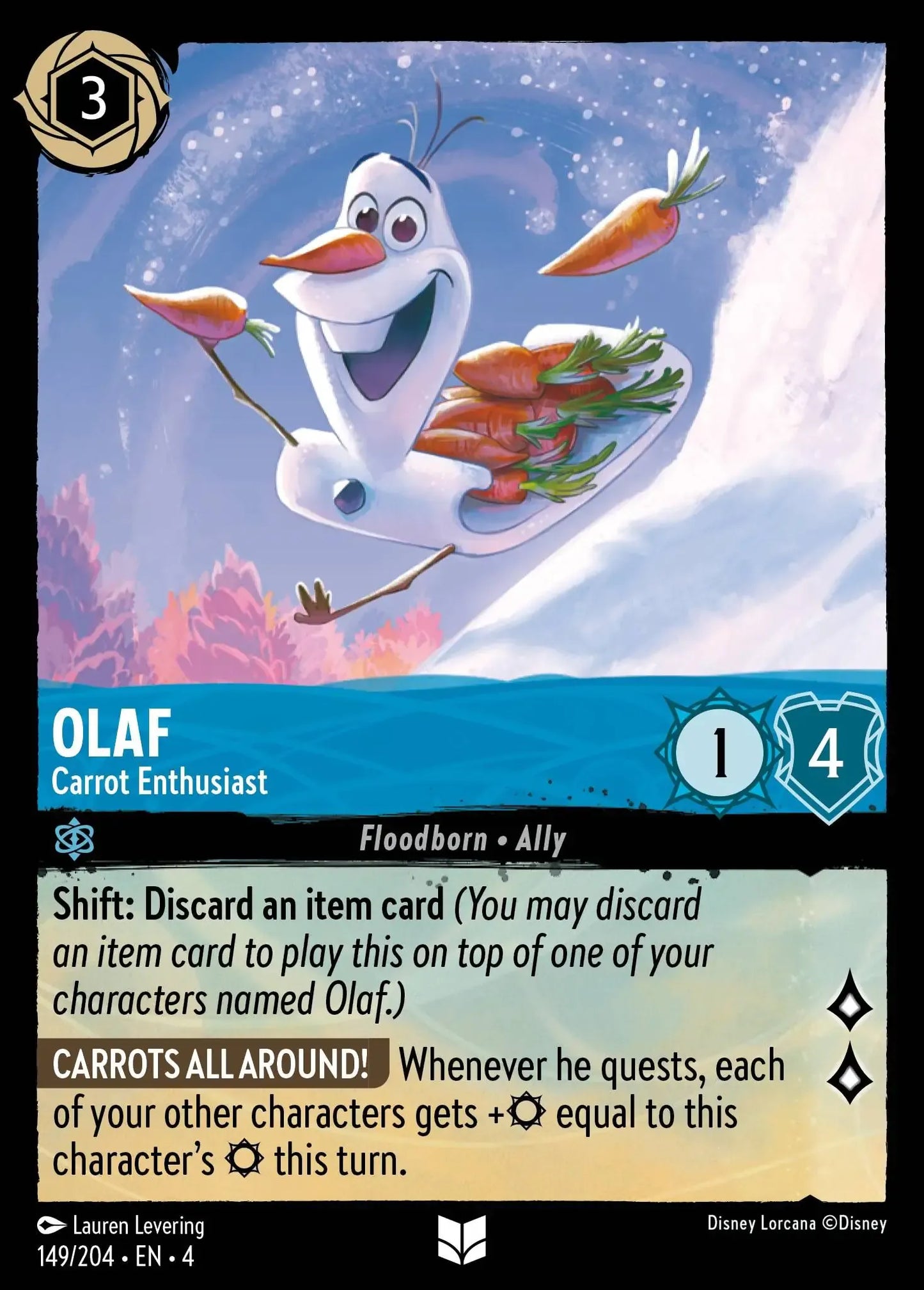 (149) Lorcana Ursula's Return Single: Olaf - Carrot Enthusiast  Uncommon