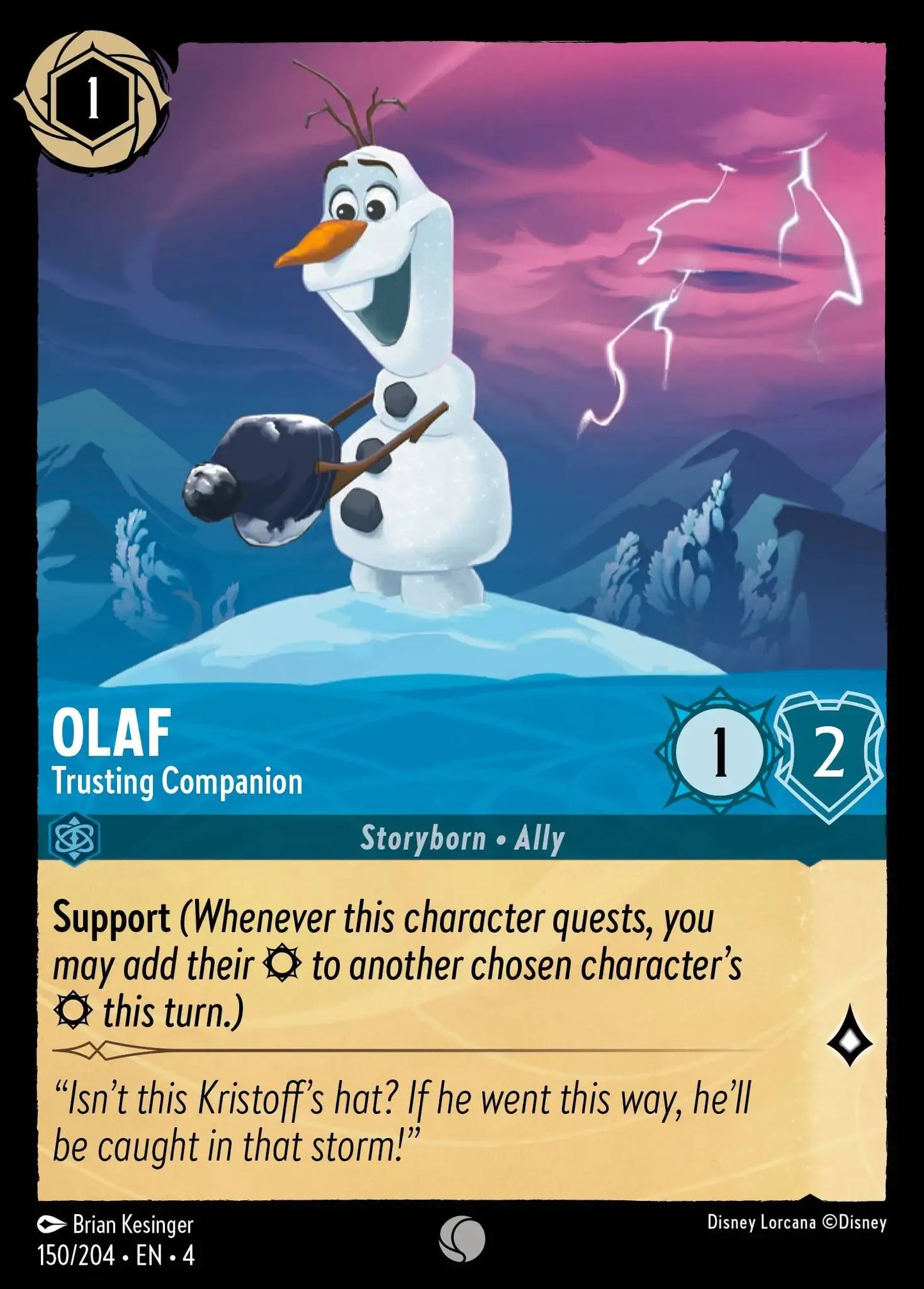 (150) Lorcana Ursula's Return Single: Olaf - Trusting Companion  Common