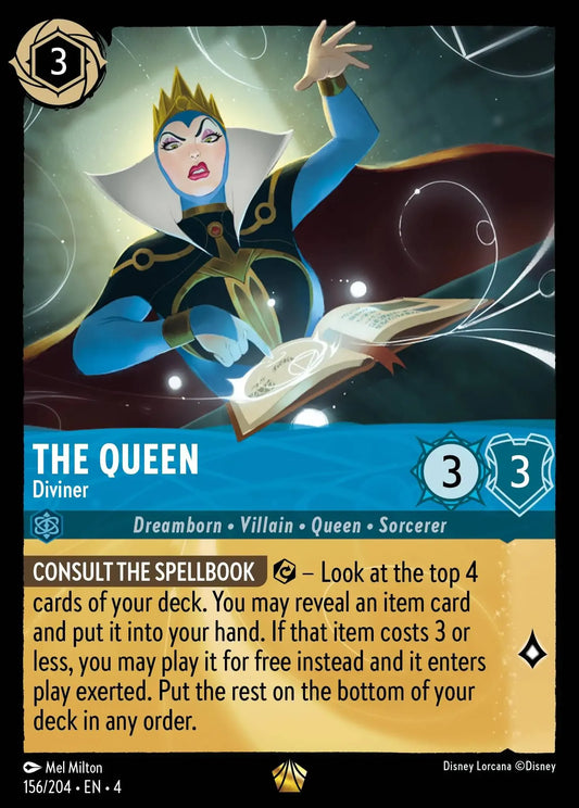 (156) Lorcana Ursula's Return Single: The Queen - Diviner (V.1)  Holo Legendary