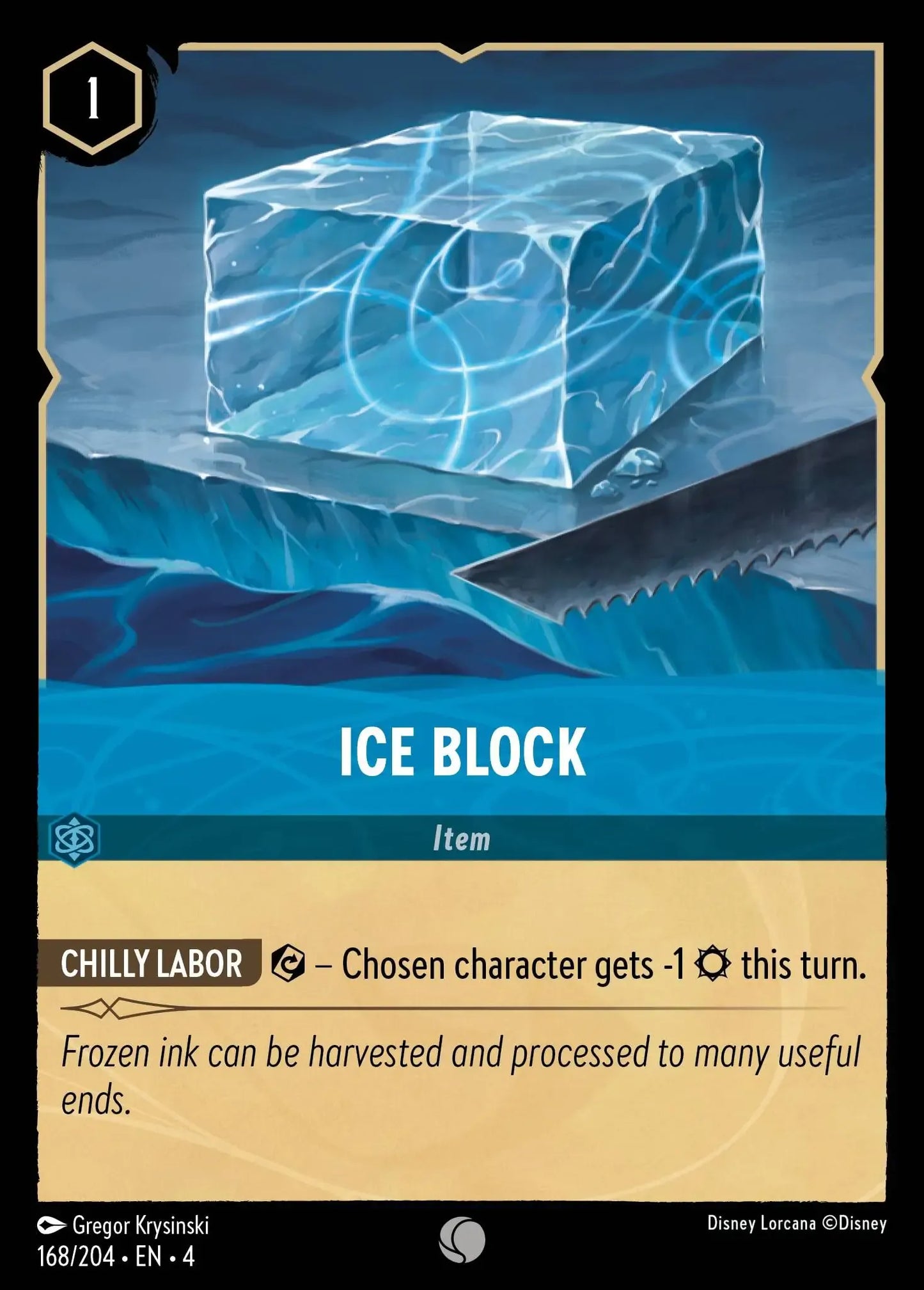 (168) Lorcana Ursula's Return Single: Ice Block  Common