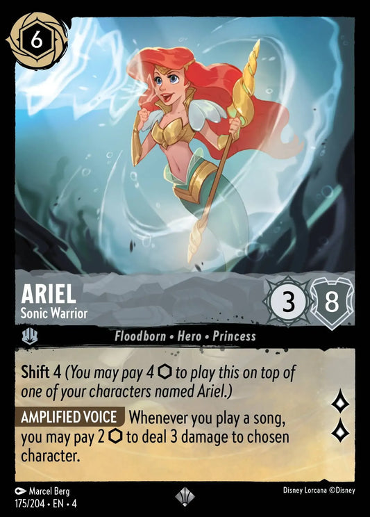(175) Lorcana Ursula's Return Single: Ariel - Sonic Warrior (V.1)  Holo Super Rare