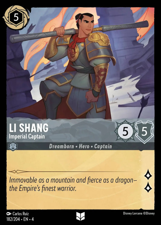 (182) Lorcana Ursula's Return Single: Li Shang - Imperial Captain  Uncommon