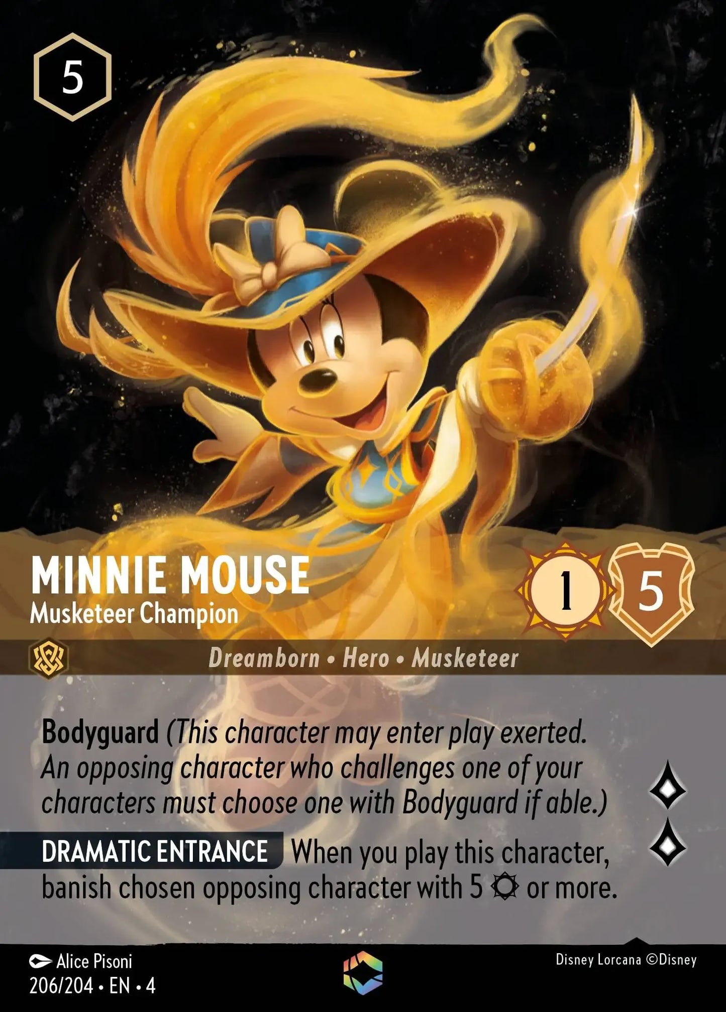 (206) Lorcana Ursula's Return Single: Minnie Mouse - Musketeer Champion (V.2)  Enchanted