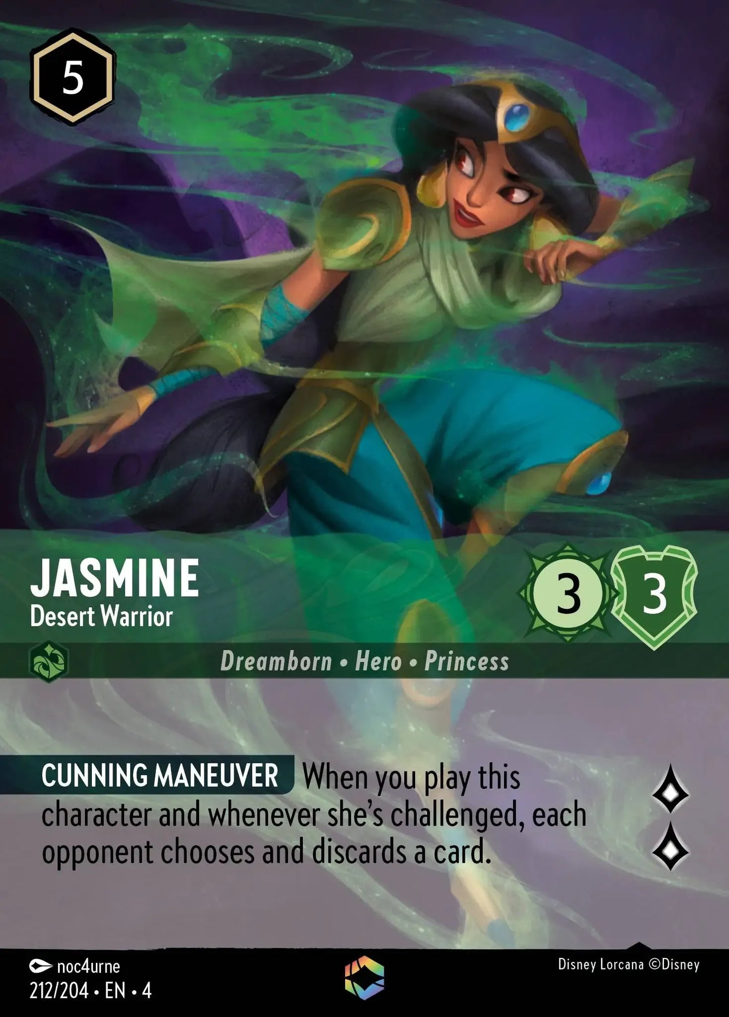 (212) Lorcana Ursula's Return Single: Jasmine - Desert Warrior (V.2)  Enchanted