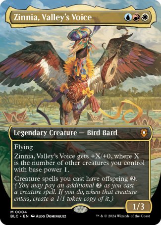 (004) Magic The Gathering Commander: Bloomburrow Single: Zinnia, Valley's Voice Holo Mythic