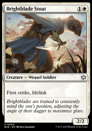 (004) Magic The Gathering Bloomburrow Single: Brightblade Stoat Holo Uncommon