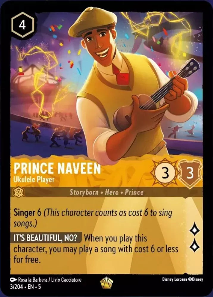 (003) Lorcana Shimmering Skies Single: Prince Naveen - Ukulele Player (V.1)  Legendary