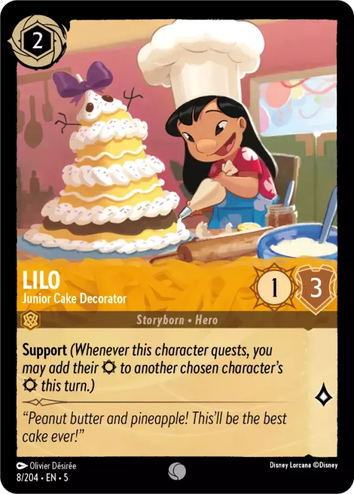 (008) Lorcana Shimmering Skies Single: Lilo - Junior Cake Decorator  Common