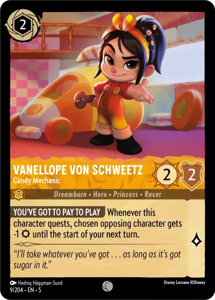 (009) Lorcana Shimmering Skies Single: Vanellope von Schweetz - Candy Mechanic  Common