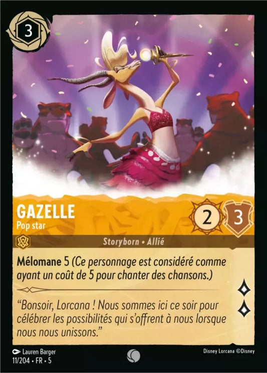 (011) Lorcana Shimmering Skies Single: Gazelle - Pop Star Holo Common