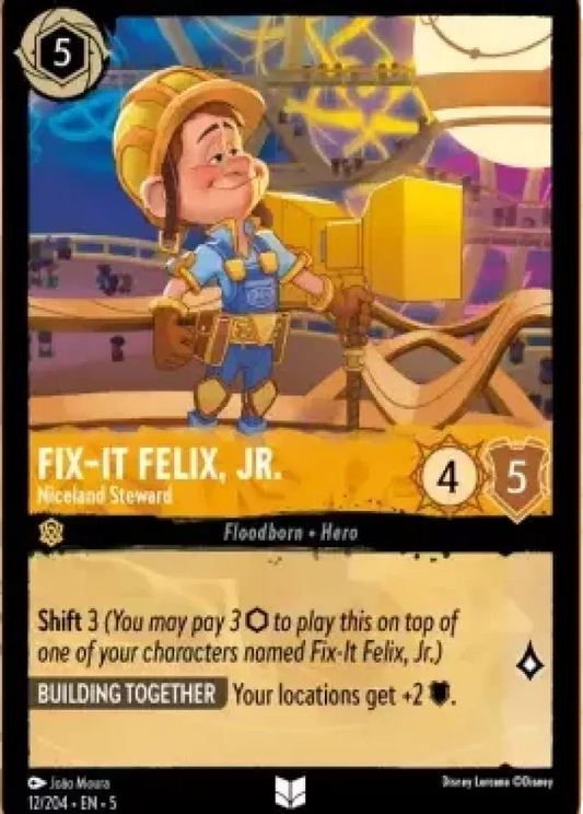 (012) Lorcana Shimmering Skies Single: Fix‐It Felix, Jr. - Niceland Steward Holo Uncommon