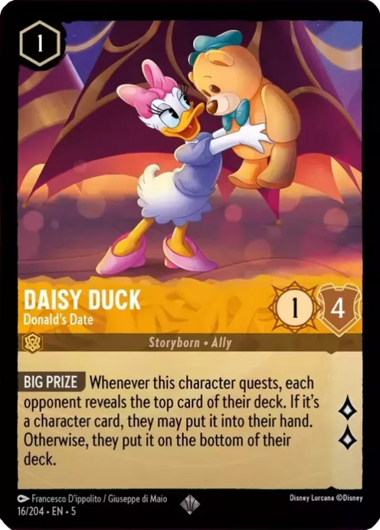 (016) Lorcana Shimmering Skies Single: Daisy Duck - Donald's Date  Super Rare