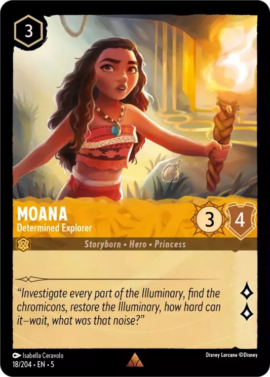 (018) Lorcana Shimmering Skies Single: Moana - Determined Explorer  Rare