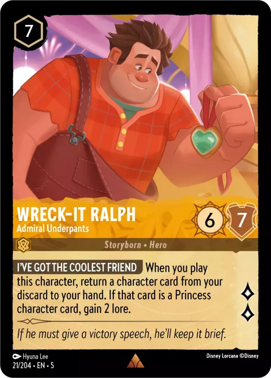 (021) Lorcana Shimmering Skies Single: Wreck‐It Ralph - Admiral Underpants  Rare