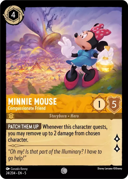 (024) Lorcana Shimmering Skies Single: Minnie Mouse - Compassionate Friend Holo Common