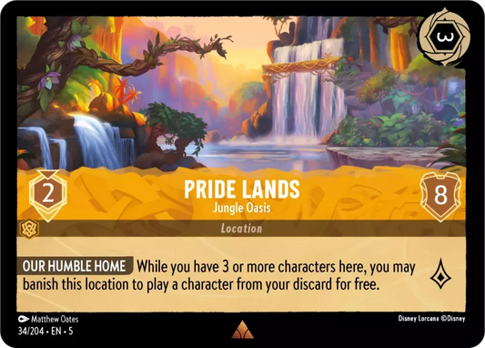 (034) Lorcana Shimmering Skies Single: Pride Lands - Jungle Oasis  Rare