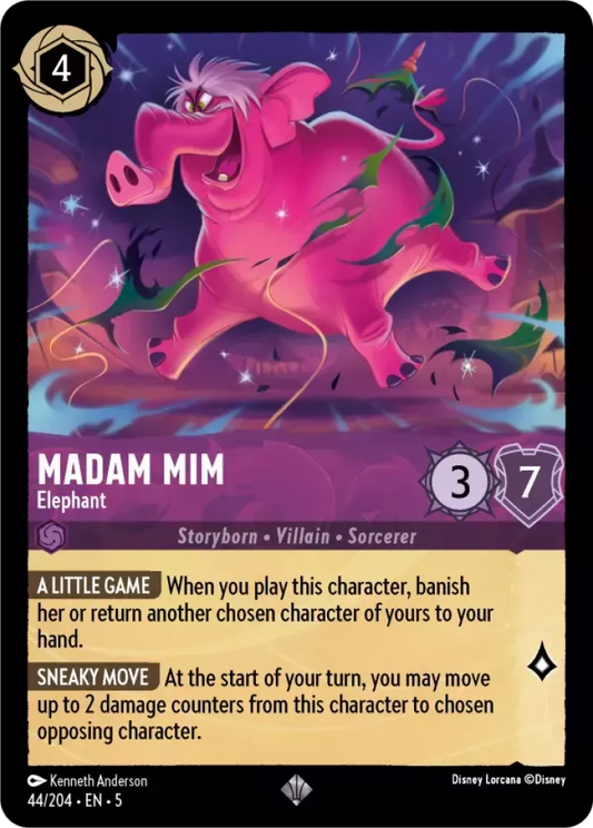 (044) Lorcana Shimmering Skies Single: Madam Mim - Elephant  Super Rare