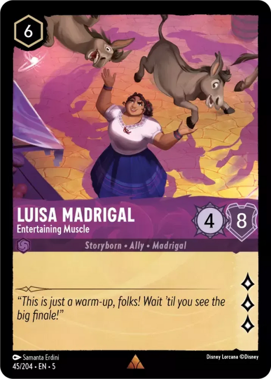 (045) Lorcana Shimmering Skies Single: Luisa Madrigal - Entertaining Muscle Holo Rare