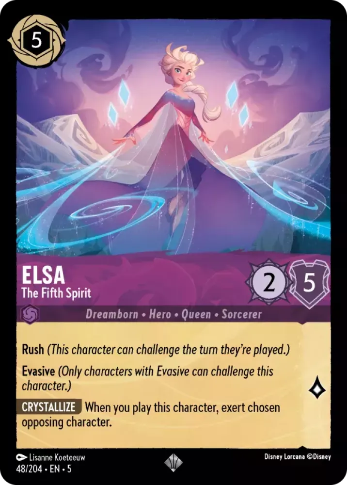 (048) Lorcana Shimmering Skies Single: Elsa - The Fifth Spirit  Super Rare