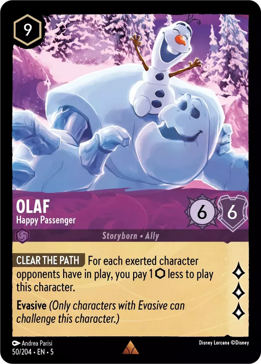 (050) Lorcana Shimmering Skies Single: Olaf - Happy Passenger (V.1)  Rare