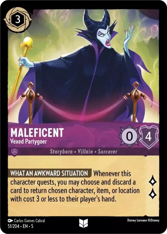 (051) Lorcana Shimmering Skies Single: Maleficent - Vexed Partygoer  Uncommon