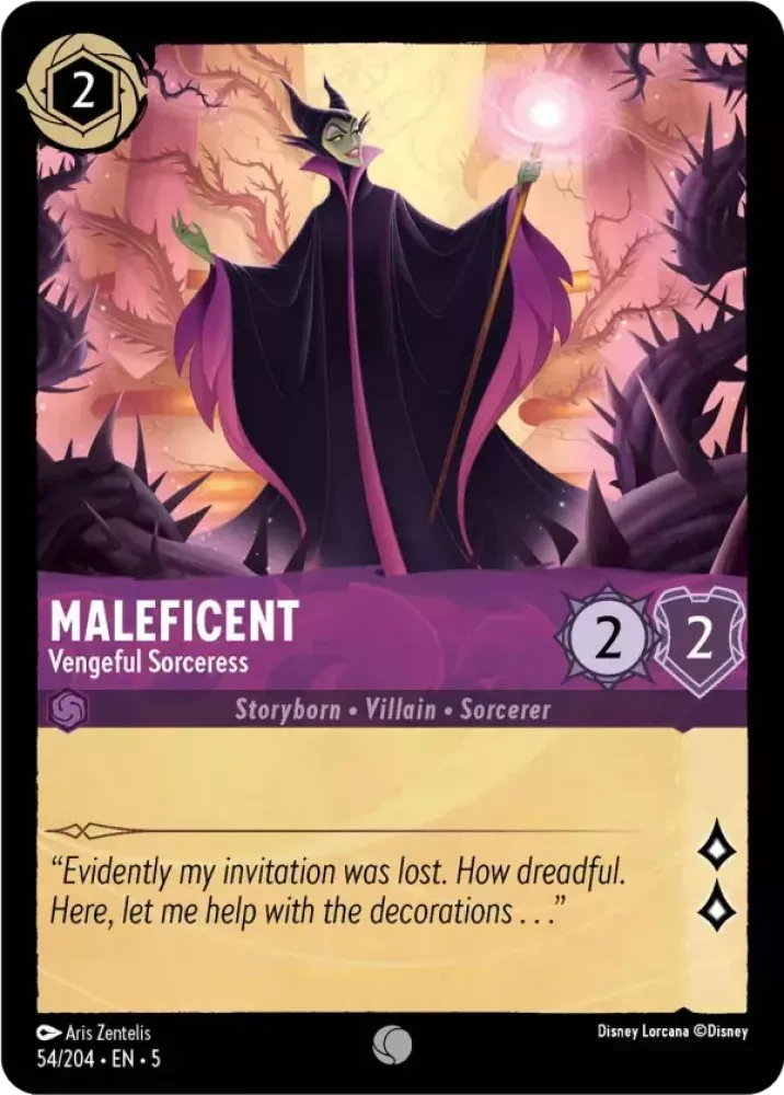 (054) Lorcana Shimmering Skies Single: Maleficent - Vengeful Sorceress  Common