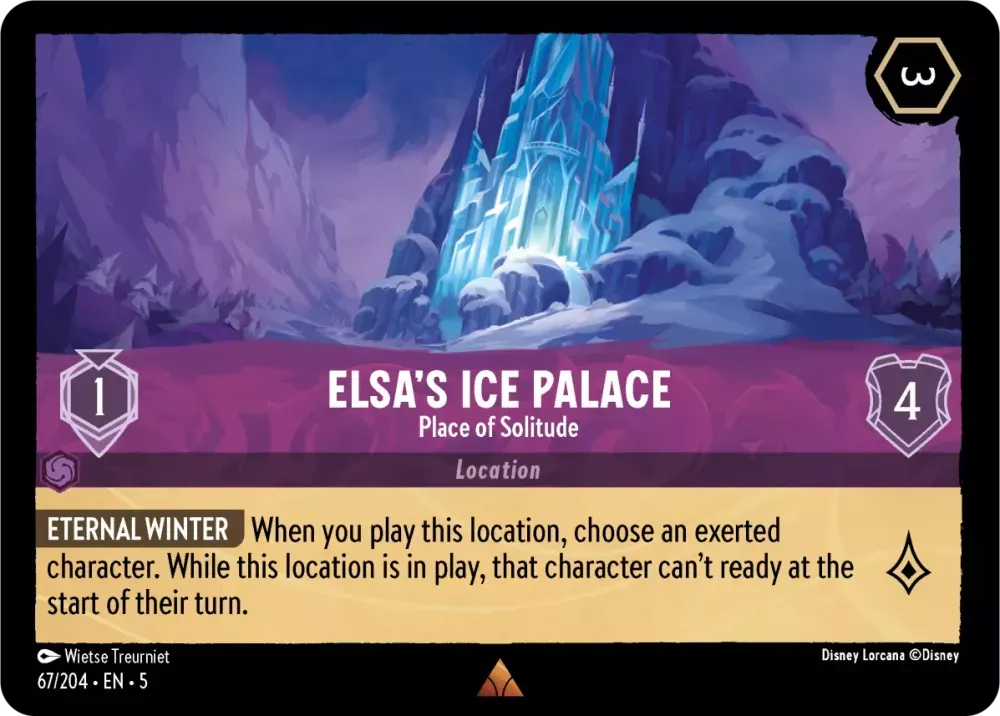 (067) Lorcana Shimmering Skies Single: Elsa's Ice Palace - Place of Solitude  Rare