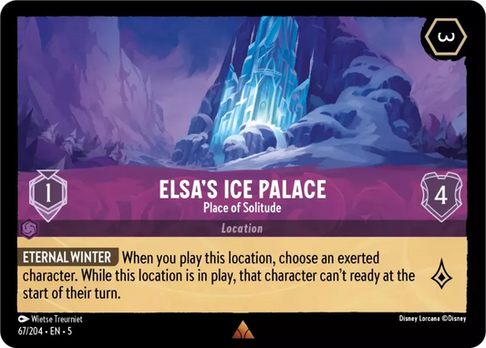 (067) Lorcana Shimmering Skies Single: Elsa's Ice Palace - Place of Solitude Holo Rare