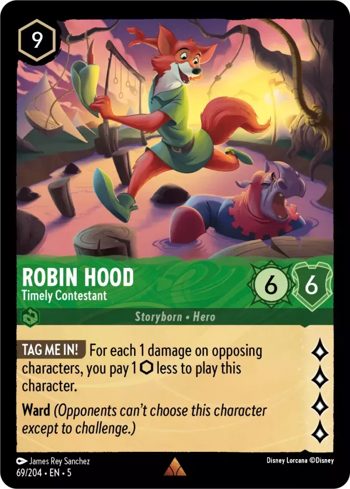 (069) Lorcana Shimmering Skies Single: Robin Hood - Timely Contestant  Rare