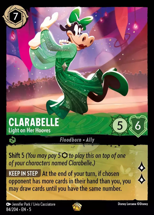 (084) Lorcana Shimmering Skies Single: Clarabelle - Light on Her Hooves (V.1)  Legendary