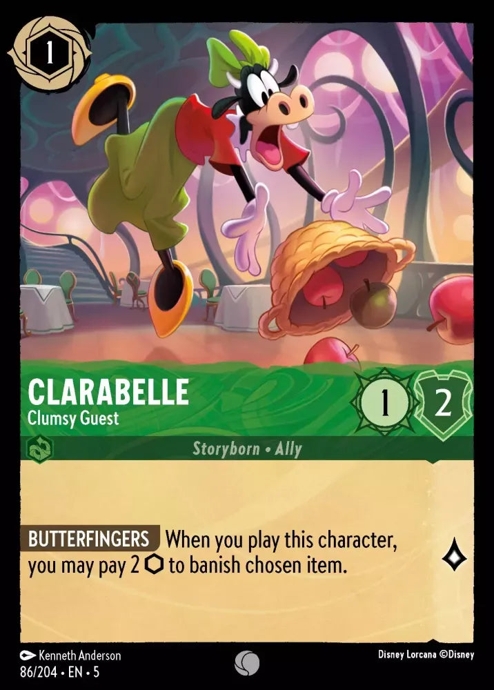 (086) Lorcana Shimmering Skies Single: Clarabelle - Clumsy Guest Holo Common