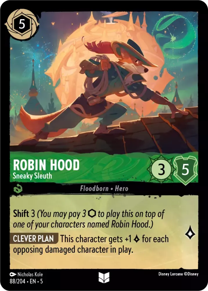 (088) Lorcana Shimmering Skies Single: Robin Hood - Sneaky Sleuth  Uncommon