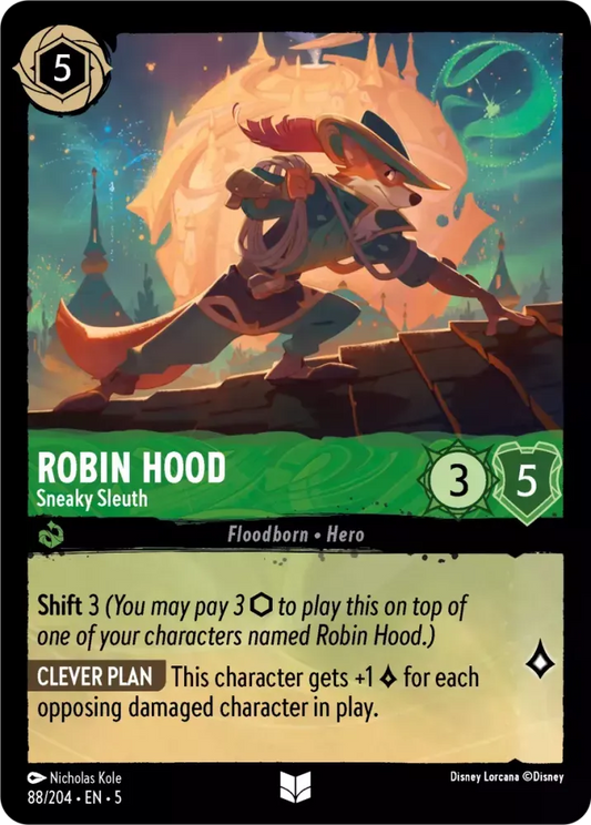 (088) Lorcana Shimmering Skies Single: Robin Hood - Sneaky Sleuth Holo Uncommon