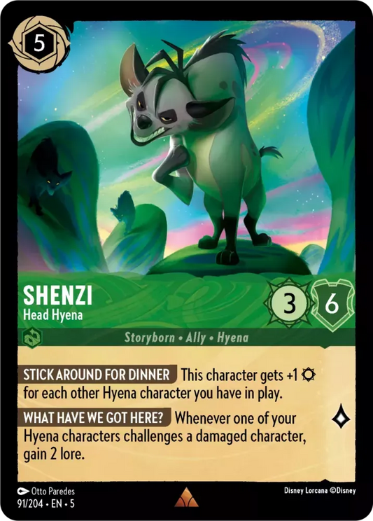 (091) Lorcana Shimmering Skies Single: Shenzi - Head Hyena  Rare