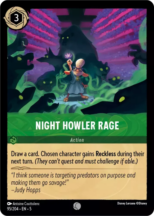 (095) Lorcana Shimmering Skies Single: Night Howler Rage  Common