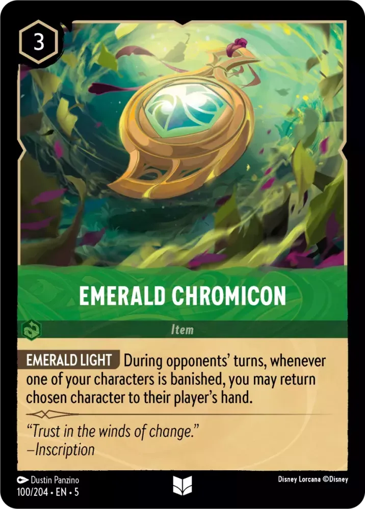 (100) Lorcana Shimmering Skies Single: Emerald Chromicon  Uncommon