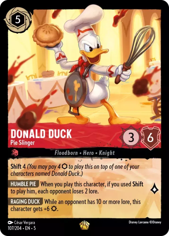 (107) Lorcana Shimmering Skies Single: Donald Duck - Pie Slinger (V.1)  Legendary