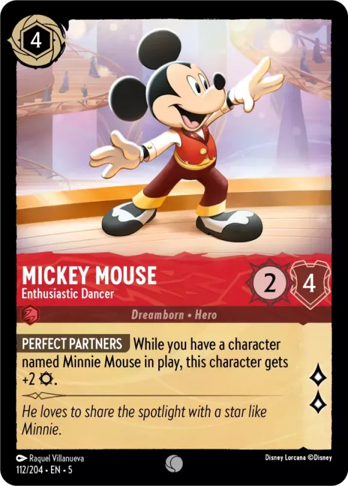 (112) Lorcana Shimmering Skies Single: Mickey Mouse - Enthusiastic Dancer  Common