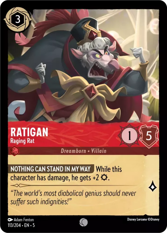 (113) Lorcana Shimmering Skies Single: Ratigan - Raging Rat  Common