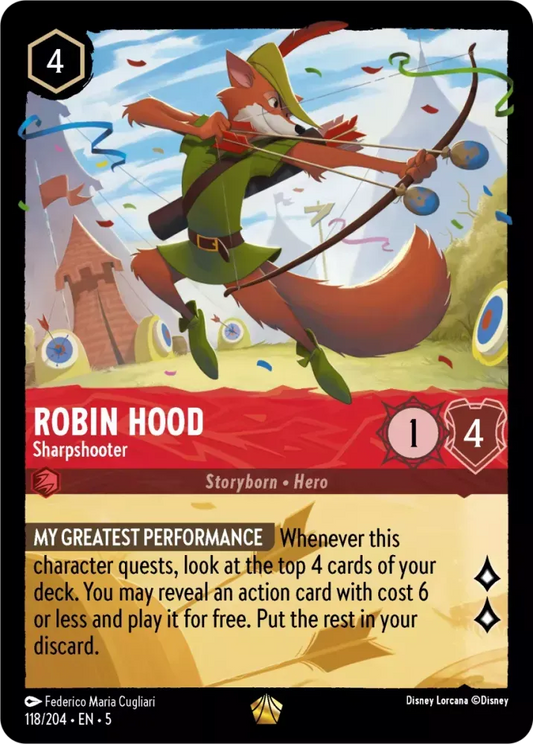 (118) Lorcana Shimmering Skies Single: Robin Hood - Sharpshooter (V.1)  Legendary